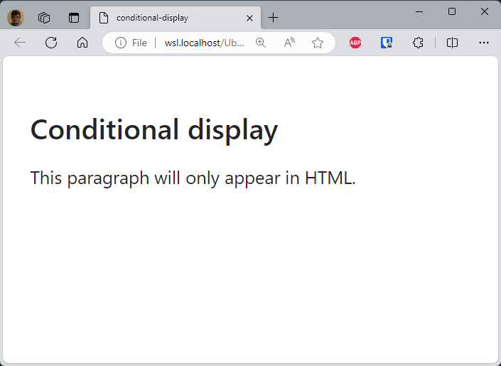 Quarto conditional display - html