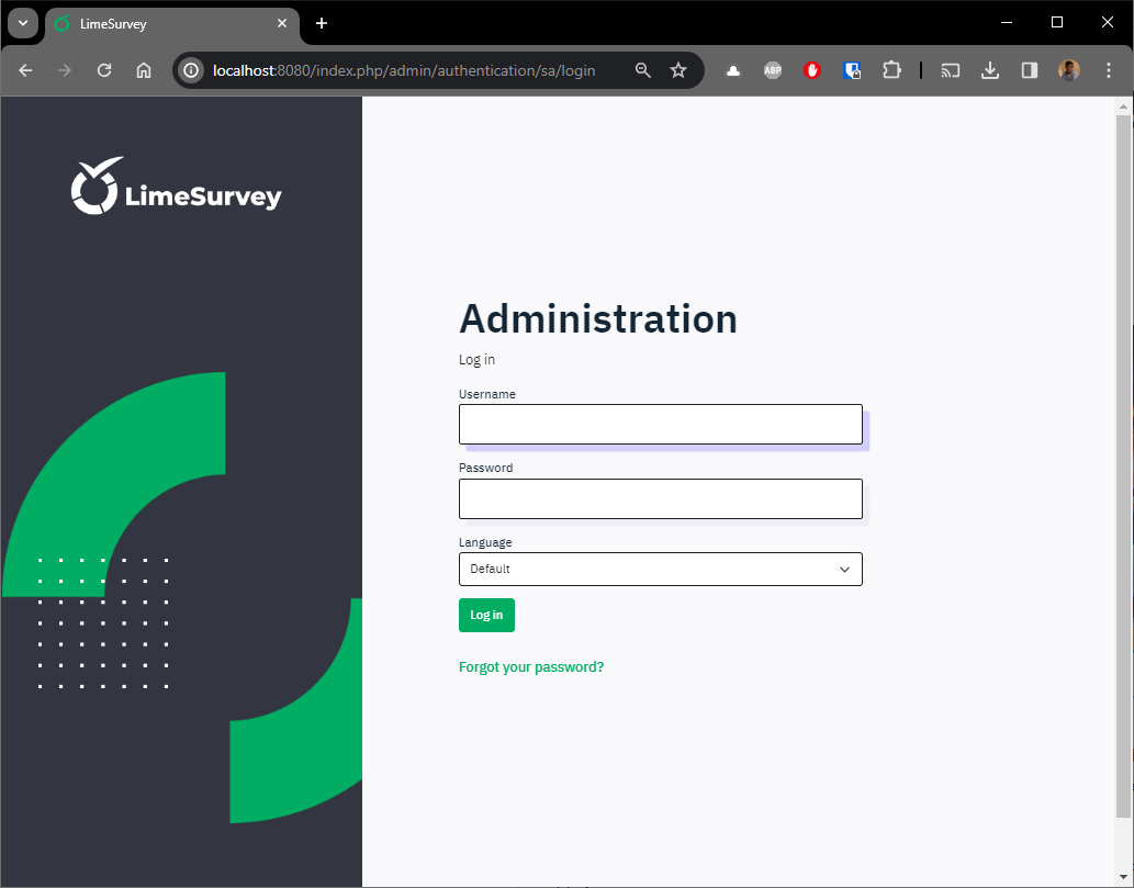 LimeSurvey administration page