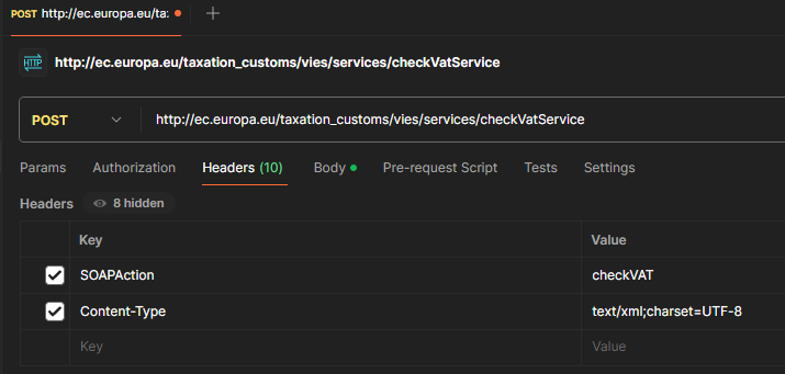 Check VAT service headers