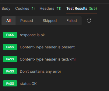 Result request - Tests