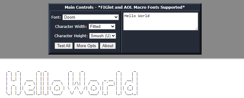 Sample ASCII art