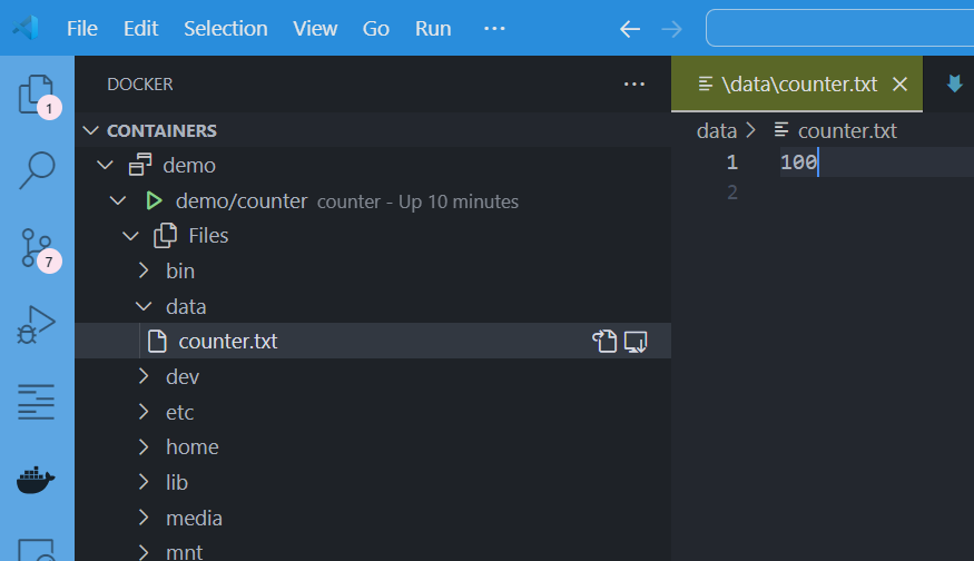 VSCode - Accessing to files in the container