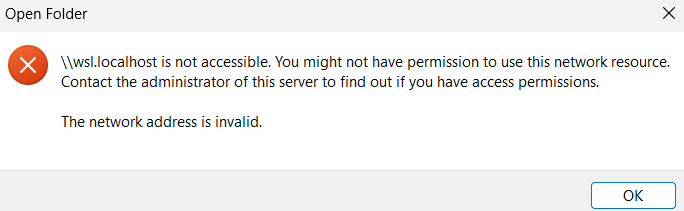 wsl.localhost not accessible