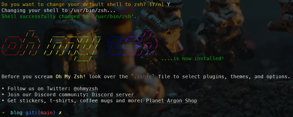 ZSH has been installed